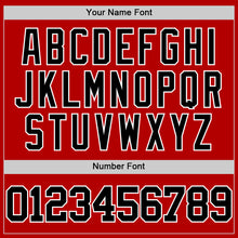 Load image into Gallery viewer, Custom Red Black-White Authentic Throwback Basketball Jersey
