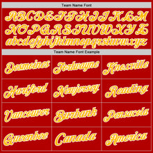 Load image into Gallery viewer, Custom Red White-Gold Authentic Throwback Basketball Jersey