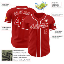 Load image into Gallery viewer, Custom Red White Authentic Baseball Jersey