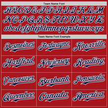Load image into Gallery viewer, Custom Red Navy-White Authentic Baseball Jersey