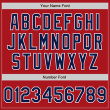 Load image into Gallery viewer, Custom Red Navy-White Authentic Baseball Jersey