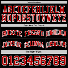 Load image into Gallery viewer, Custom Reversible Black Red-White Double Side Sublimation Basketball Suit Jersey