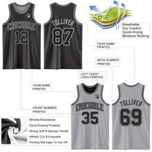 Load image into Gallery viewer, Custom Reversible Black Gray Double Side Sublimation Basketball Suit Jersey