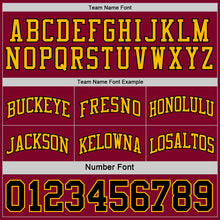Load image into Gallery viewer, Custom Reversible Black Maroon-Gold Double Side Sublimation Basketball Suit Jersey