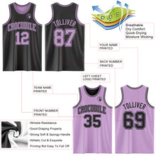 Load image into Gallery viewer, Custom Reversible Black Light Purple Double Side Sublimation Basketball Suit Jersey
