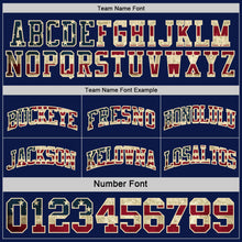 Load image into Gallery viewer, Custom Navy Vintage USA Flag Cream-Maroon Reversible Double Side Sublimation Basketball Suit Jersey