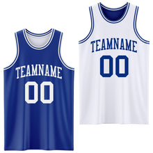 Load image into Gallery viewer, Custom Royal White Reversible Double Side Sublimation Basketball Suit Jersey