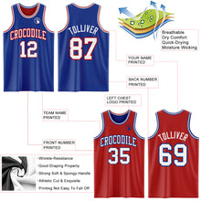Load image into Gallery viewer, Custom Royal White-Red Reversible Double Side Sublimation Basketball Suit Jersey