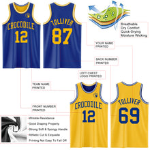 Load image into Gallery viewer, Custom Royal Gold-White Reversible Double Side Sublimation Basketball Suit Jersey