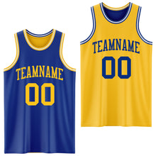 Load image into Gallery viewer, Custom Royal Gold-White Reversible Double Side Sublimation Basketball Suit Jersey