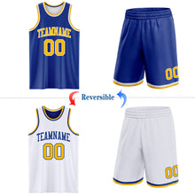 Load image into Gallery viewer, Custom Royal Gold-White Reversible Double Side Sublimation Basketball Suit Jersey