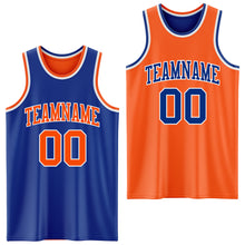 Load image into Gallery viewer, Custom Royal Orange-White Reversible Double Side Sublimation Basketball Suit Jersey