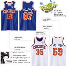 Load image into Gallery viewer, Custom Royal Orange-White Reversible Double Side Sublimation Basketball Suit Jersey