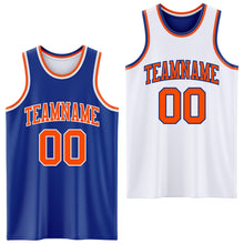 Load image into Gallery viewer, Custom Royal Orange-White Reversible Double Side Sublimation Basketball Suit Jersey