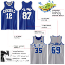 Load image into Gallery viewer, Custom Royal White-Gray Reversible Double Side Sublimation Basketball Suit Jersey