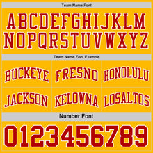 Load image into Gallery viewer, Custom Red White-Gold Reversible Double Side Sublimation Basketball Suit Jersey