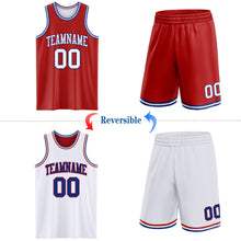 Load image into Gallery viewer, Custom Red White-Royal Reversible Double Side Sublimation Basketball Suit Jersey