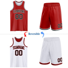 Load image into Gallery viewer, Custom Red Black-White Reversible Double Side Sublimation Basketball Suit Jersey