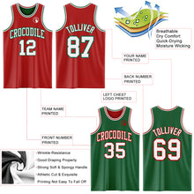 Load image into Gallery viewer, Custom Red White-Kelly Green Reversible Double Side Sublimation Basketball Suit Jersey
