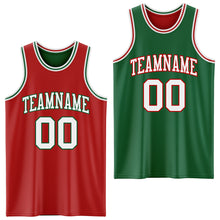 Load image into Gallery viewer, Custom Red White-Kelly Green Reversible Double Side Sublimation Basketball Suit Jersey