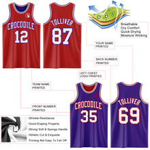 Load image into Gallery viewer, Custom Red White-Purple Reversible Double Side Sublimation Basketball Suit Jersey
