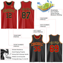 Load image into Gallery viewer, Custom Red Black-Old Gold Reversible Double Side Sublimation Basketball Suit Jersey