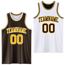 Load image into Gallery viewer, Custom Brown Gold-White Reversible Double Side Sublimation Basketball Suit Jersey