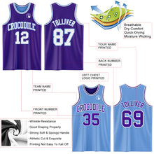 Load image into Gallery viewer, Custom Purple White-Light Blue Reversible Double Side Sublimation Basketball Suit Jersey