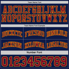 Load image into Gallery viewer, Custom Reversible Navy Maroon-Gold Double Side Sublimation Basketball Suit Jersey