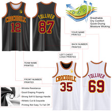 Load image into Gallery viewer, Custom Reversible Black Maroon-Gold Double Side Sublimation Basketball Suit Jersey