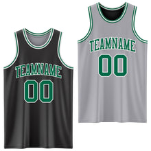 Load image into Gallery viewer, Custom Reversible Black Kelly Green-White Double Side Sublimation Basketball Suit Jersey