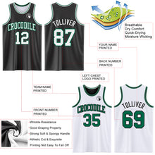 Load image into Gallery viewer, Custom Reversible Black White-Kelly Green Double Side Sublimation Basketball Suit Jersey