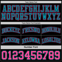 Load image into Gallery viewer, Custom Reversible Black Pink-Teal Double Side Sublimation Basketball Suit Jersey