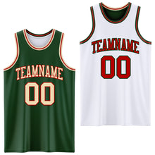 Load image into Gallery viewer, Custom Reversible Green Cream-Red Double Side Sublimation Basketball Suit Jersey