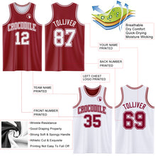 Load image into Gallery viewer, Custom Reversible Maroon White Double Side Sublimation Basketball Suit Jersey