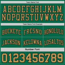 Load image into Gallery viewer, Custom Reversible Kelly Green Old Gold-Black Double Side Sublimation Basketball Suit Jersey