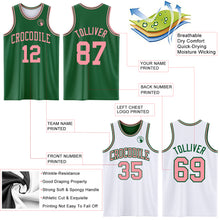Load image into Gallery viewer, Custom Reversible Kelly Green Medium Pink Double Side Sublimation Basketball Suit Jersey