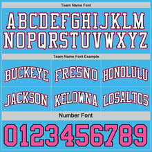 Load image into Gallery viewer, Custom Reversible Pink Black-Sky Blue Double Side Sublimation Basketball Suit Jersey