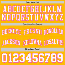 Load image into Gallery viewer, Custom Reversible Pink White-Gold Double Side Sublimation Basketball Suit Jersey