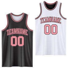Load image into Gallery viewer, Custom Reversible Black Medium Pink Double Side Sublimation Basketball Suit Jersey