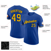 Load image into Gallery viewer, Custom Royal Gold-Black Performance T-Shirt