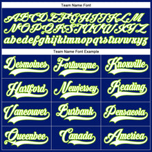 Load image into Gallery viewer, Custom Royal White-Neon Green Hockey Lace Neck Jersey