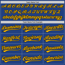 Load image into Gallery viewer, Custom Royal Gold-Black Authentic Throwback Baseball Jersey