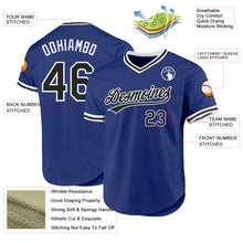 Load image into Gallery viewer, Custom Royal Black-White Authentic Throwback Baseball Jersey
