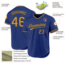 Load image into Gallery viewer, Custom Royal Old Gold-Black Authentic Throwback Baseball Jersey
