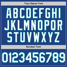 Load image into Gallery viewer, Custom Royal White-Teal Authentic Throwback Baseball Jersey