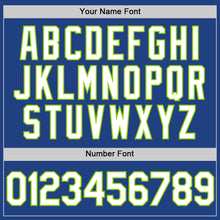 Load image into Gallery viewer, Custom Royal White-Neon Green Authentic Throwback Baseball Jersey