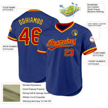 Load image into Gallery viewer, Custom Royal Red-Gold Authentic Throwback Baseball Jersey