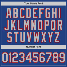 Load image into Gallery viewer, Custom Royal Gray-Red Authentic Throwback Baseball Jersey