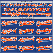 Load image into Gallery viewer, Custom Royal Orange-White Authentic Throwback Baseball Jersey